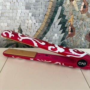 Red and White Flat Iron